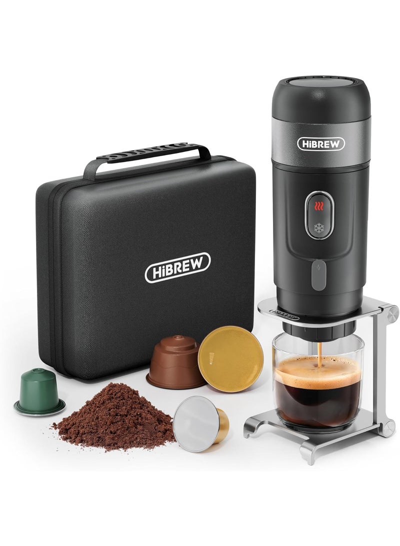 هيبرو ماكينة قهوة محمولة للسيارة HiBREW H4A 3 في 1 تعمل بجهد 12 فولت تيار مستمر، ماكينة إسبريسو لقهوة نسبريسو ودولتشي غوستو والقهوة المطحونة - Image 1